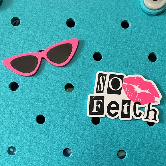 Set of 2 Mean Girl Bogg Charms-So Fetch-Sunglasses B Stock Bogg Charms - Picture 1 of 4